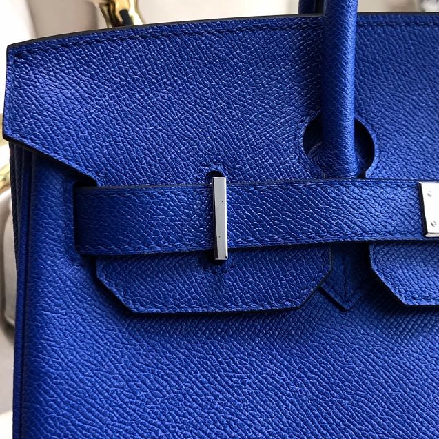 Hermes original epsom leather birkin 30 bag H30-3 blue zellige