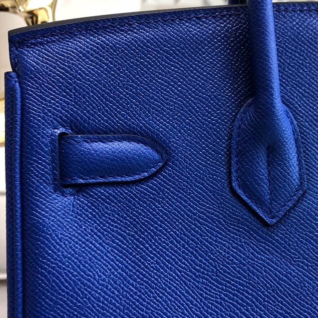 Hermes original epsom leather birkin 30 bag H30-3 blue zellige