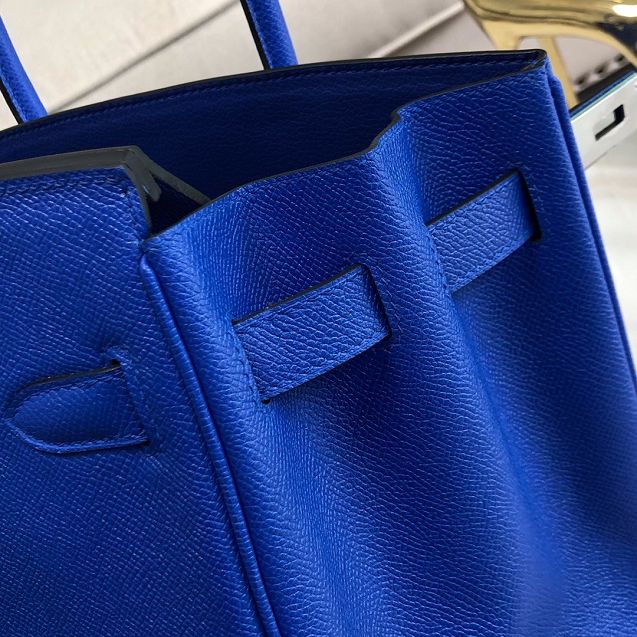 Hermes original epsom leather birkin 35 bag H35-3 blue zellige