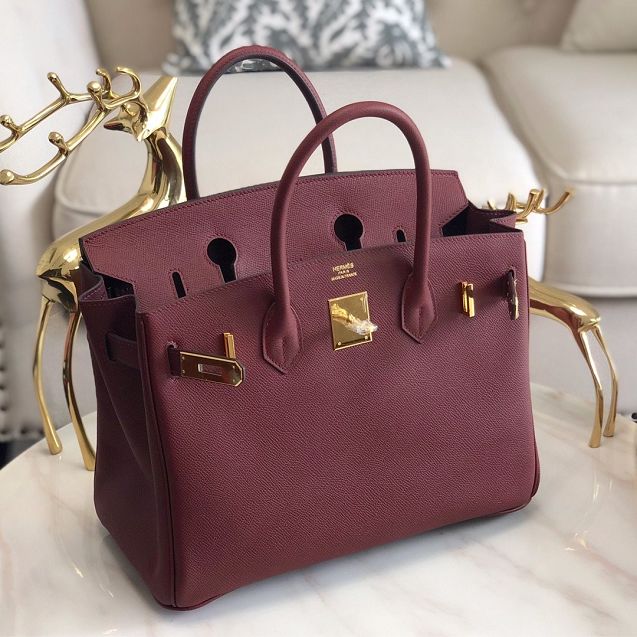 Hermes original epsom leather birkin 35 bag H35-3 bordeaux	