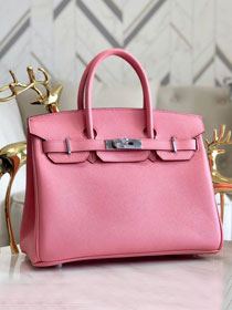 Hermes original epsom leather birkin 35 bag H35-3  cherry pink