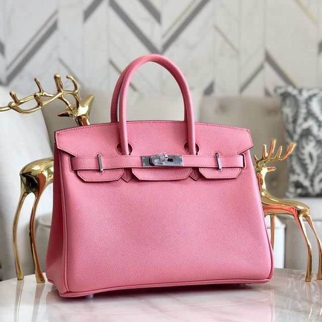 Hermes original epsom leather birkin 35 bag H35-3  cherry pink