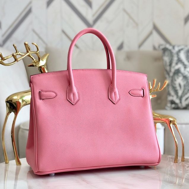 Hermes original epsom leather birkin 35 bag H35-3  cherry pink