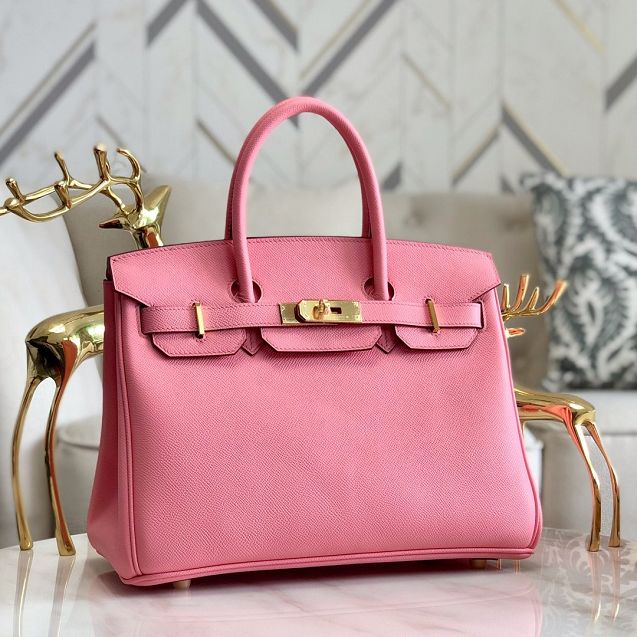 Hermes original epsom leather birkin 35 bag H35-3  cherry pink