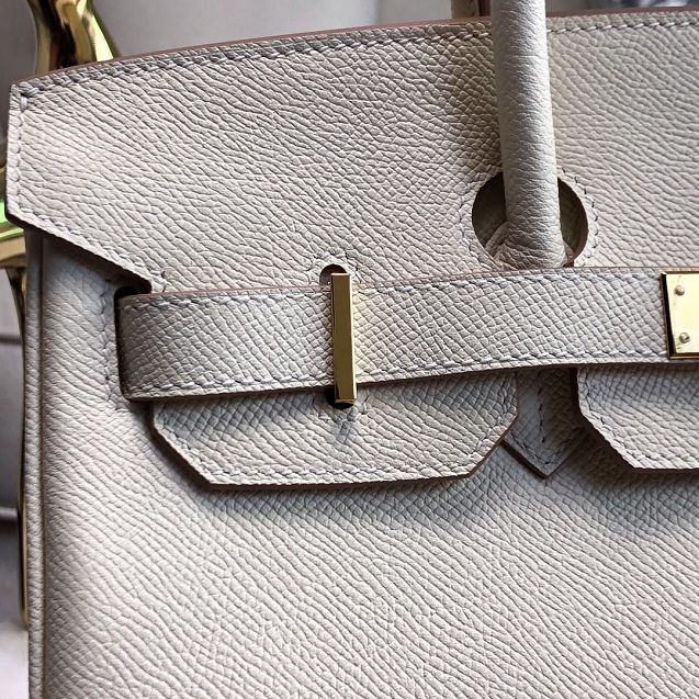 Hermes original epsom leather birkin 25 bag H25-3 craie white