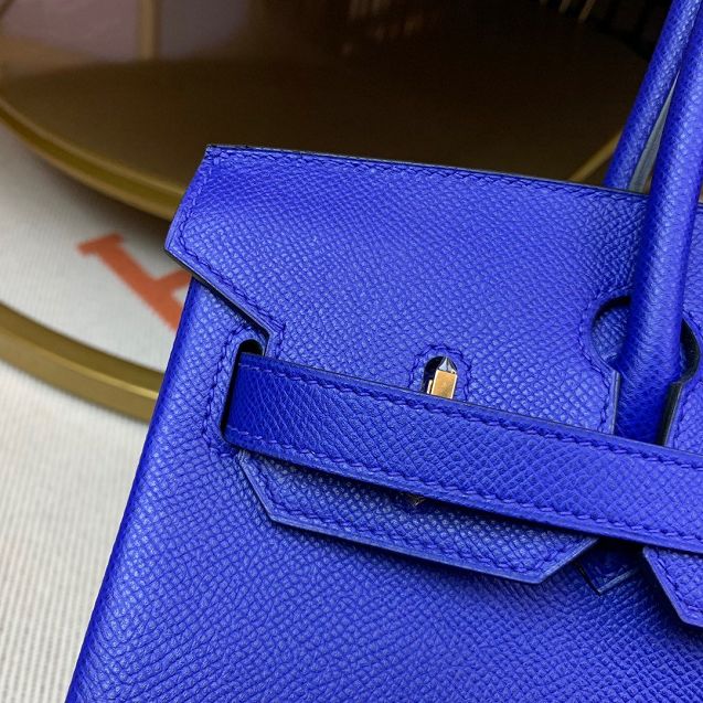 Hermes original epsom leather birkin 30 bag H30-3 electric blue