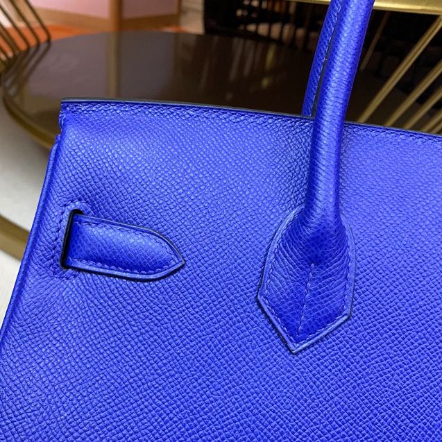 Hermes original epsom leather birkin 35 bag H35-3 electric blue