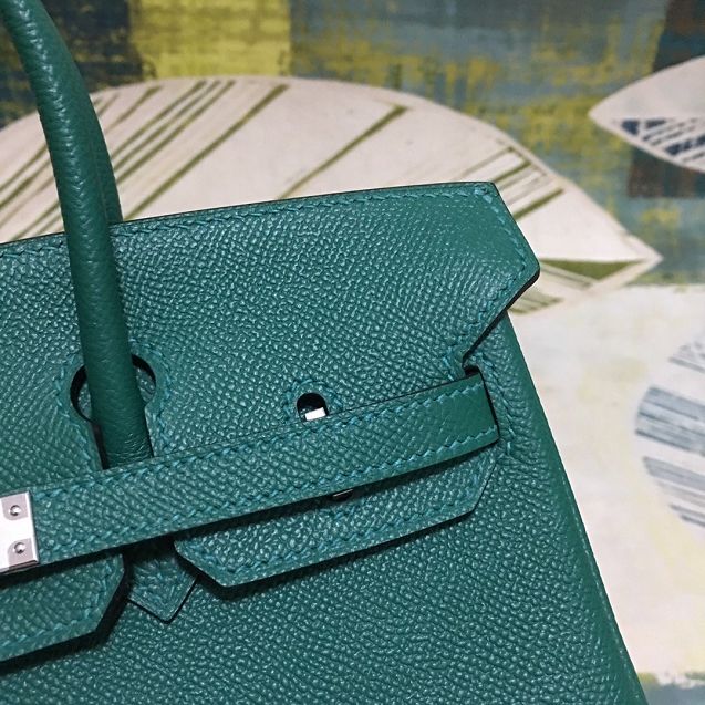 Hermes original epsom leather birkin 30 bag H30-3 peacock green