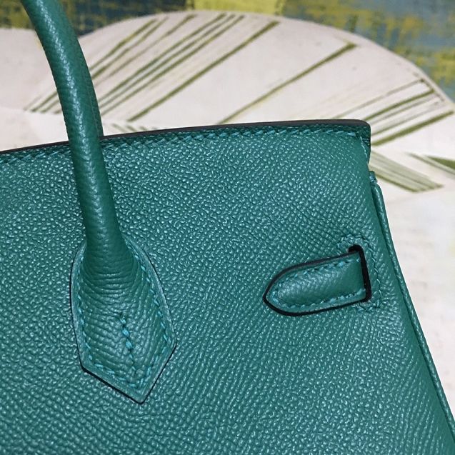 Hermes original epsom leather birkin 30 bag H30-3 peacock green