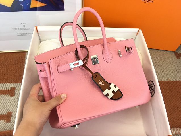 Hermes original epsom leather birkin 25 bag H25-3  rose confetti