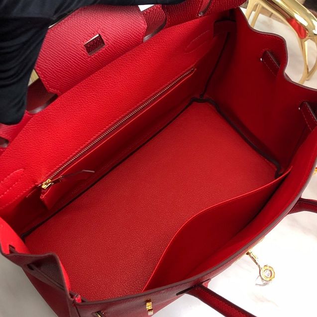 Hermes original epsom leather birkin 30 bag H30-3 rouge tomate