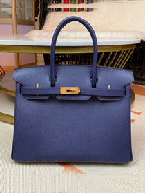 Hermes original epsom leather birkin 35 bag H35-3 royal blue