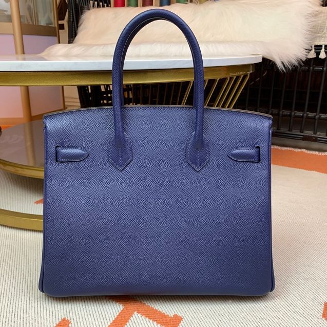 Hermes original epsom leather birkin 30 bag H30-3 royal blue