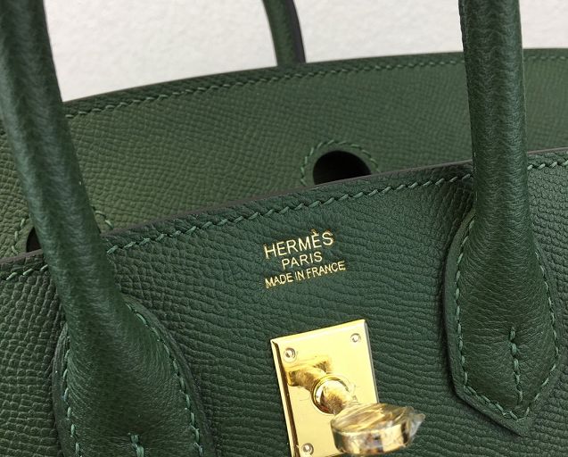 Hermes original epsom leather birkin 25 bag H25-3 vert anglais