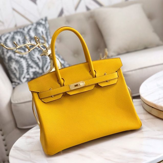 Hermes original togo leather birkin 30 bag H30-1 amber