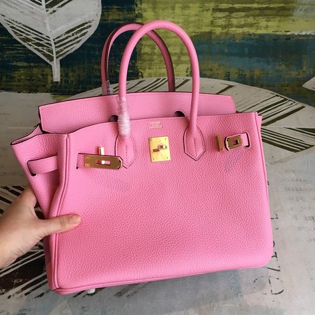 Hermes original togo leather birkin 30 bag H30-1 cherry pink