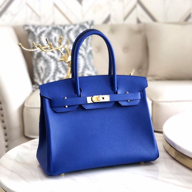 Hermes original togo leather birkin 35 bag H35-1 electric blue