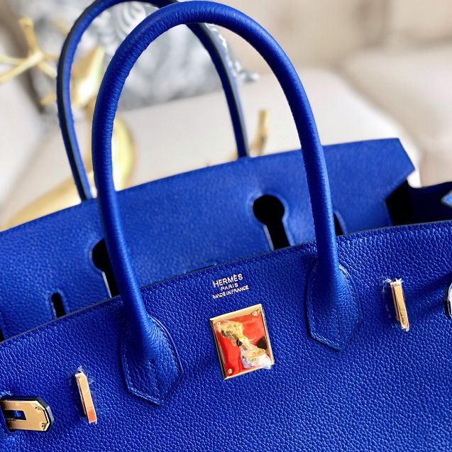 Hermes original togo leather birkin 35 bag H35-1 electric blue