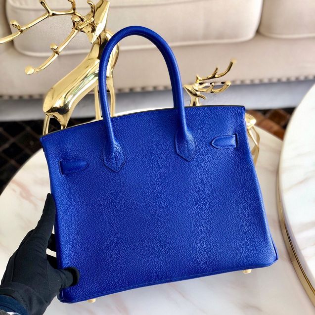 Hermes original togo leather birkin 30 bag H30-1 electric blue