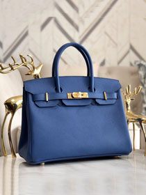 Hermes original epsom leather birkin 30 bag H30-3 agate blue