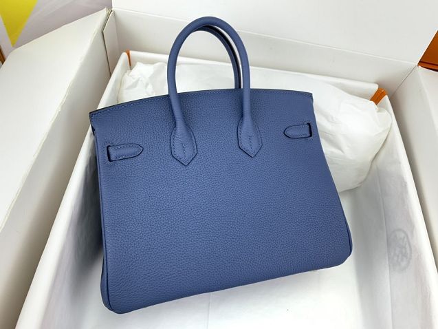 Hermes original togo leather birkin 30 bag H30-1 agate blue