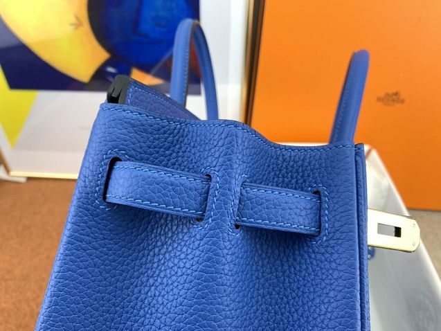 Hermes original togo leather birkin 35 bag H35-1 blue zellige