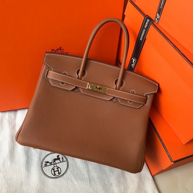 Hermes original togo leather birkin 35 bag H35-1 earth yellow