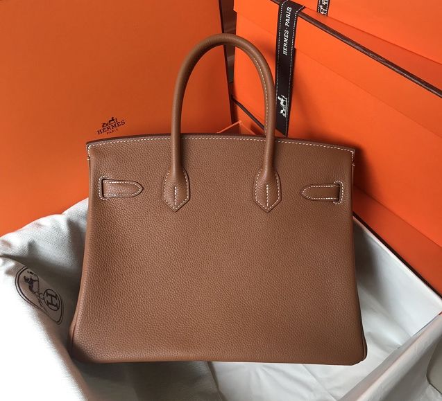 Hermes original togo leather birkin 35 bag H35-1 earth yellow