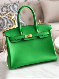 Hermes original togo leather birkin 35 bag H35-1 grass green