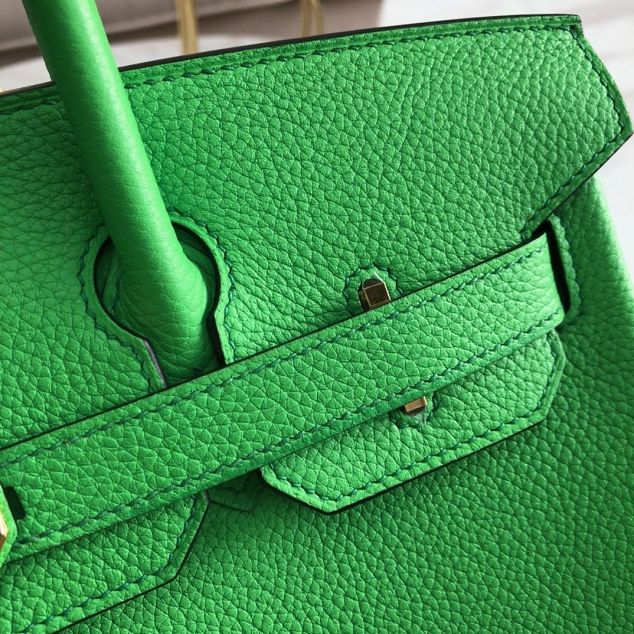 Hermes original togo leather birkin 30 bag H30-1 grass green
