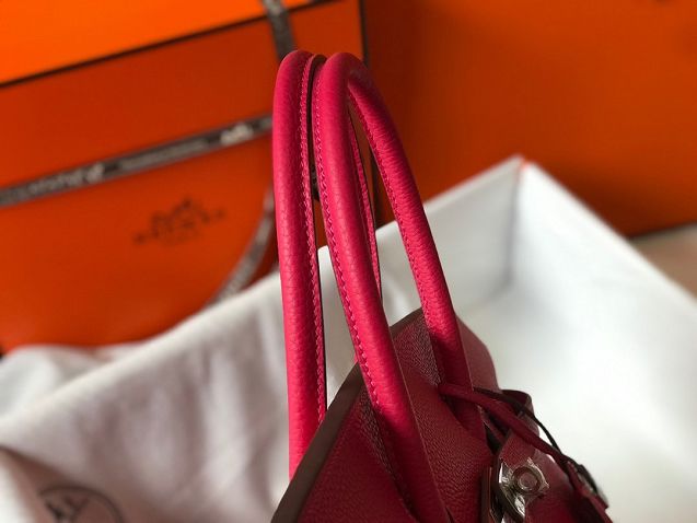 Hermes original togo leather birkin 35 bag H35-1 rose red