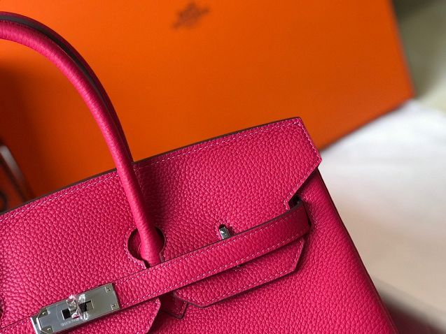 Hermes original togo leather birkin 30 bag H30-1 rose red