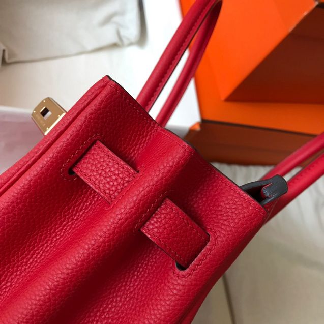 Hermes original togo leather birkin 35 bag H35-1 rouge garance