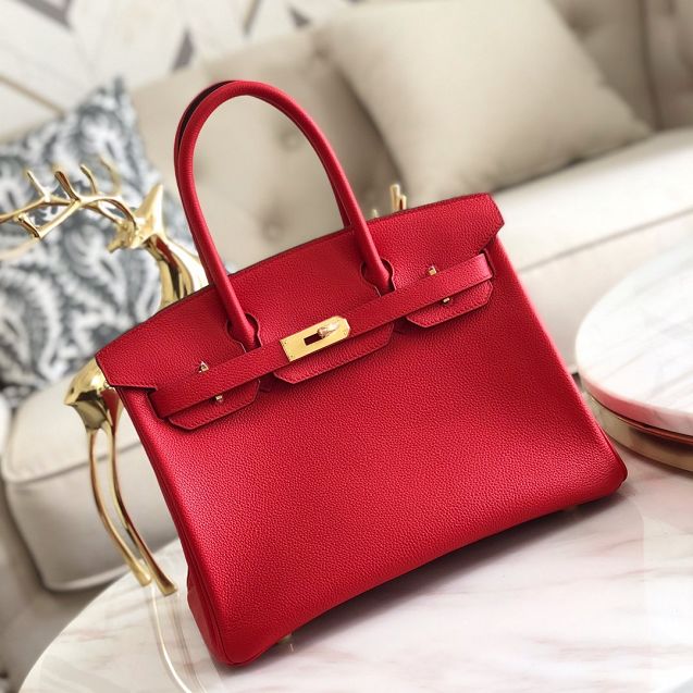 Hermes original togo leather birkin 35 bag H35-1 rouge tomate