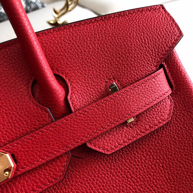 Hermes original togo leather birkin 30 bag H30-1 rouge tomate