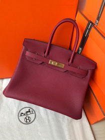 Hermes original togo leather birkin 35 bag H35-1 rubis