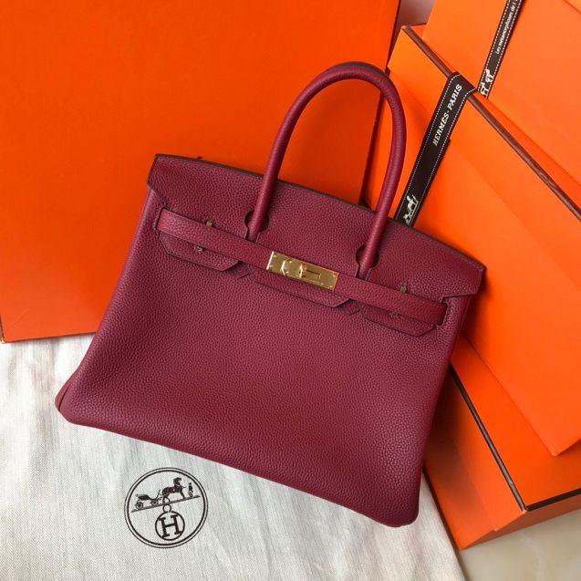 Hermes original togo leather birkin 30 bag H30-1 rubis