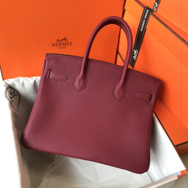 Hermes original togo leather birkin 30 bag H30-1 rubis