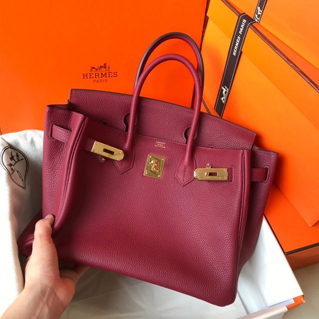 Hermes original togo leather birkin 35 bag H35-1 rubis