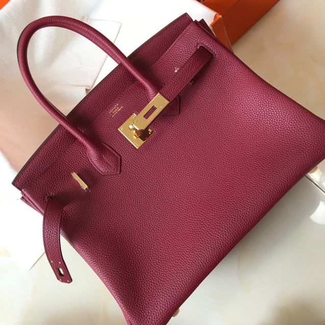 Hermes original togo leather birkin 35 bag H35-1 rubis