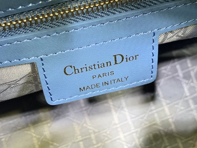 Dior original lambskin lady dior bag 44551 blue