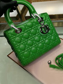 Dior original lambskin lady dior bag 44551 green