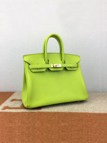 Hermes original epsom leather birkin 25 bag H25-3 kiwf green