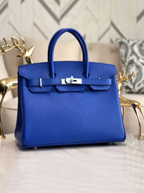 Hermes original epsom leather birkin 30 bag H30-3 blue zellige