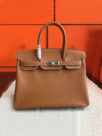 Hermes original epsom leather birkin 30 bag H30-3 gold brown