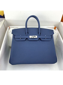 Hermes original togo leather birkin 30 bag H30-1 agate blue