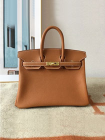 Hermes original togo leather birkin 30 bag H30-1 gold brown