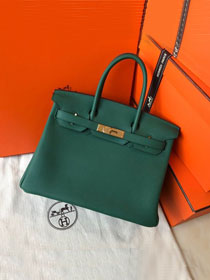 Hermes original togo leather birkin 30 bag H30-1 peacock green