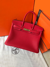 Hermes original togo leather birkin 30 bag H30-1 rouge garance