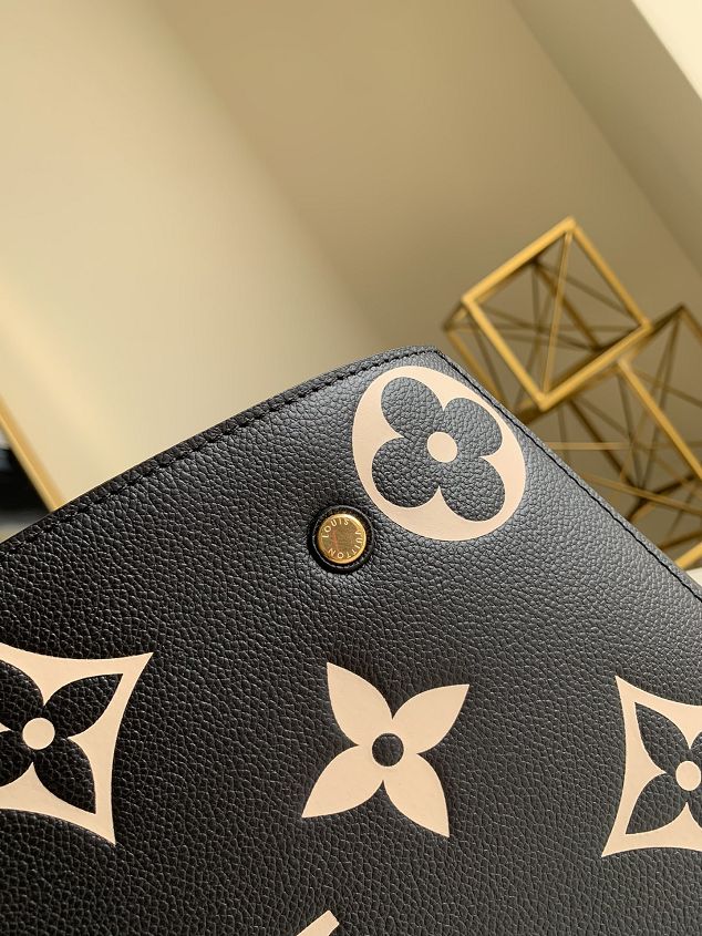 2021 louis vuitton original embossed calfskin montaigne MM handbag M45484 black
